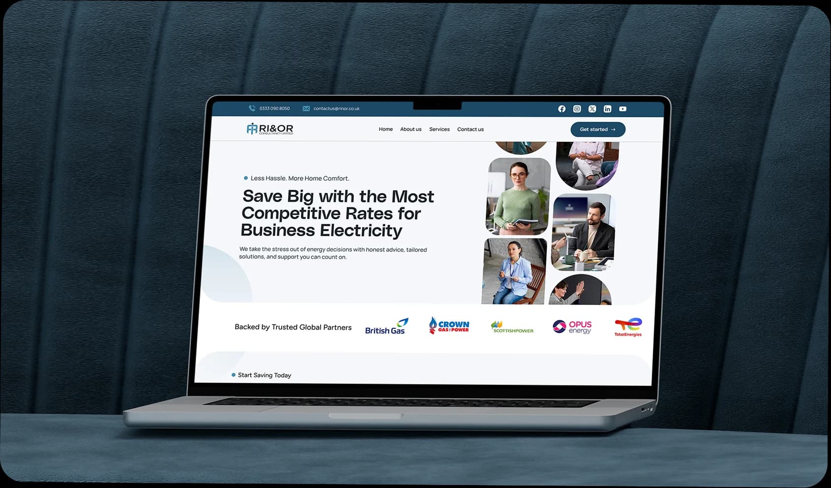 Website preview on a laptop